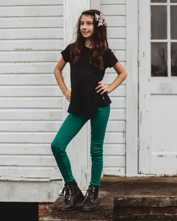 Soft Fleece Stretch Leggings| Candy Apple