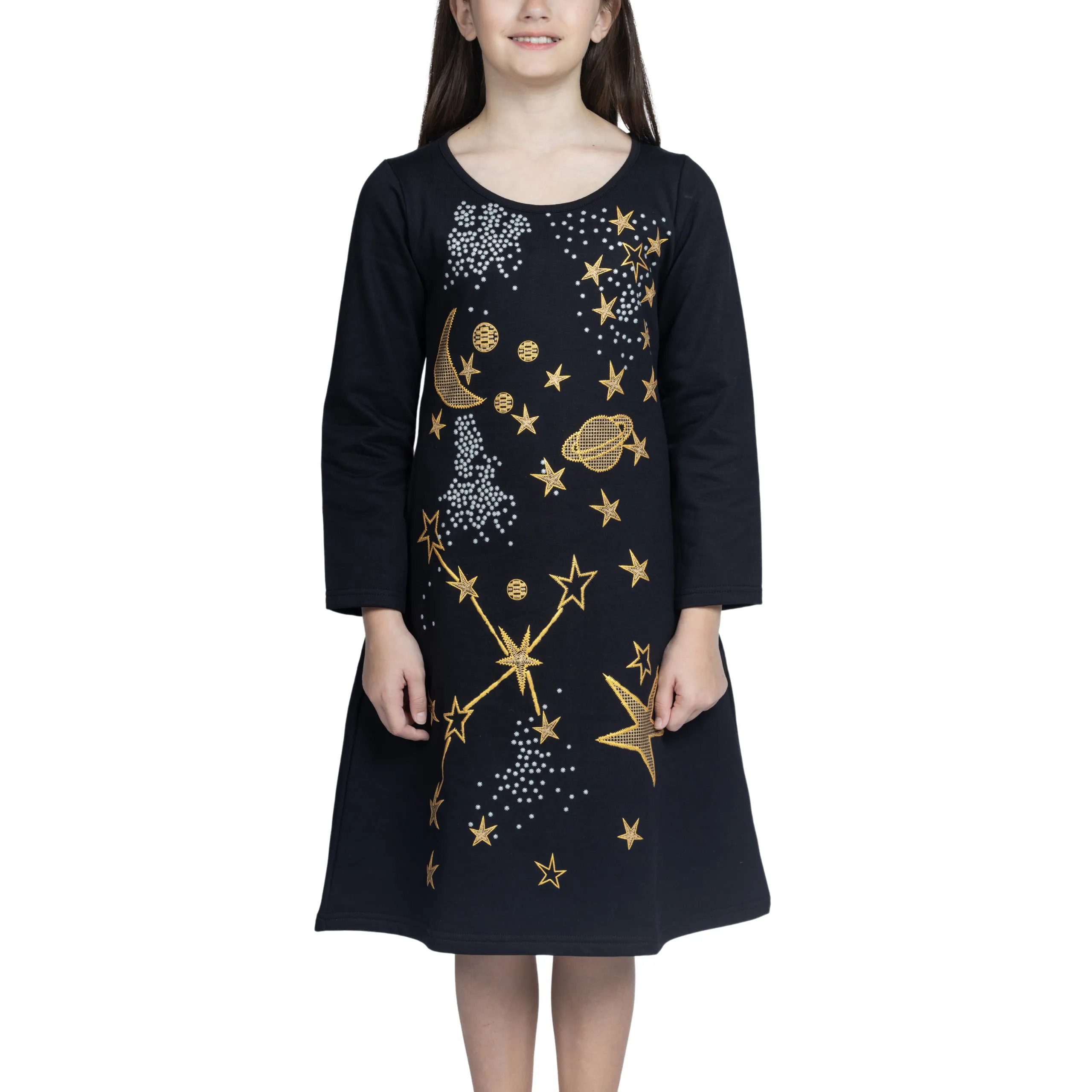 Space Kids A-Line Fleece Dress