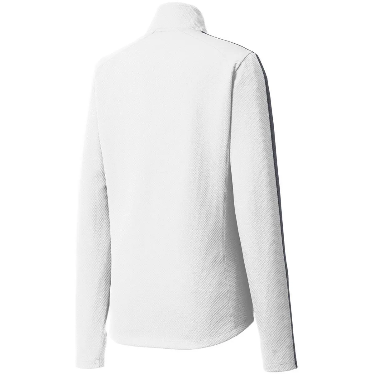 Sport-Tek Women's White/Iron Grey Sport-Wick Textured Colorblock Quarter Zip Pullover