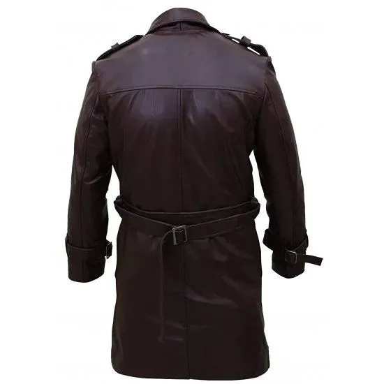 Watchmen Men's Leather Trench Coat