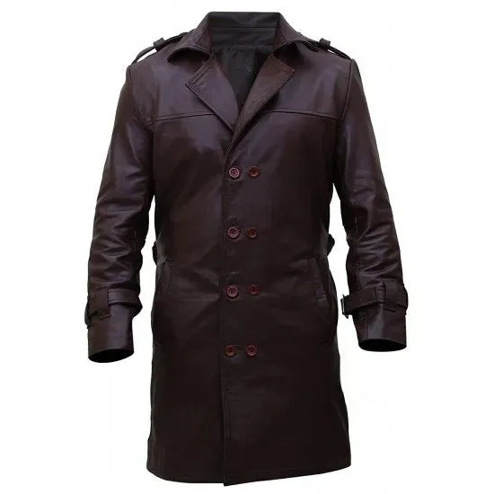 Watchmen Men's Leather Trench Coat