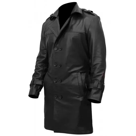 Watchmen Men's Leather Trench Coat