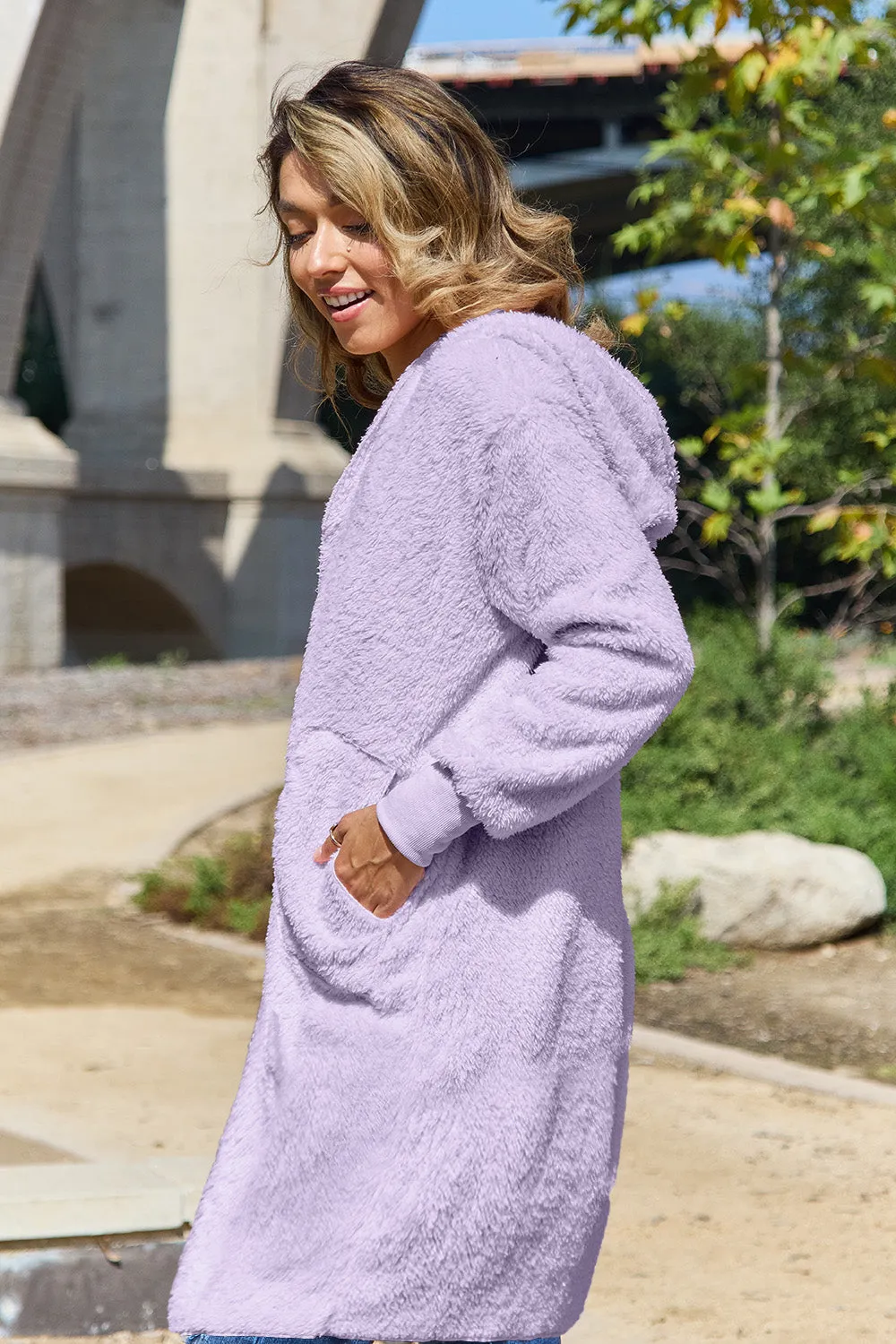 Whitney Hooded Teddy Bear Jacket with Thumbholes