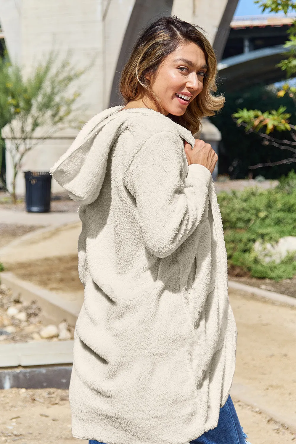 Whitney Hooded Teddy Bear Jacket with Thumbholes