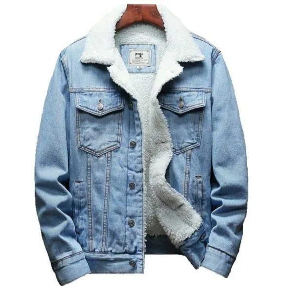 Winter Jean Jackets Men Warm Denim Coats Fashion