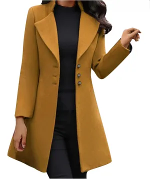 Women's Elegant Italian Woolen Trench Coat | Ideal for Autumn/Winter