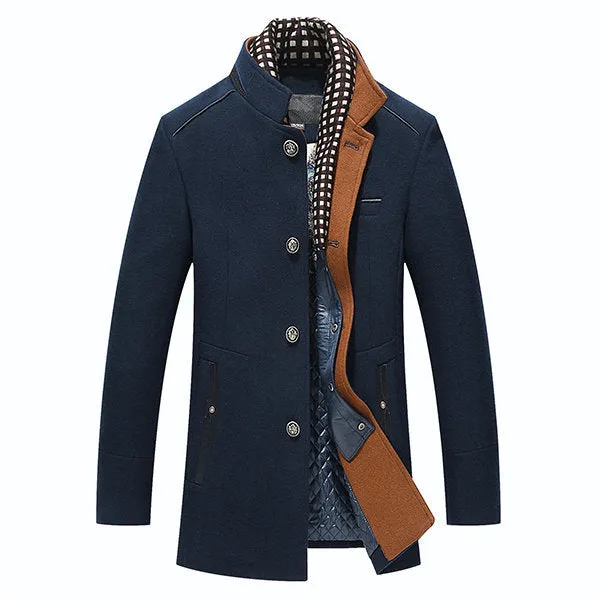 Wool Detachable Scarf Jacket